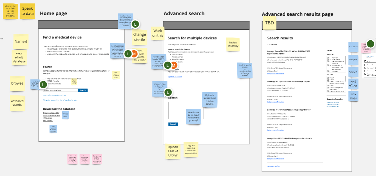 An image of us iterating our designs, based on feedback from user research